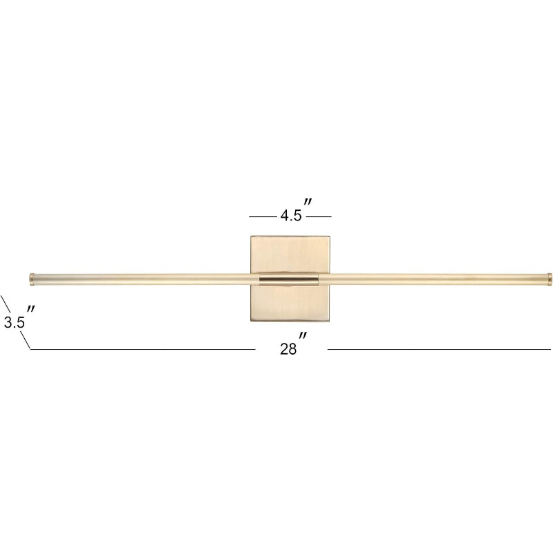 28" LED Brass Gold Wall Sconce