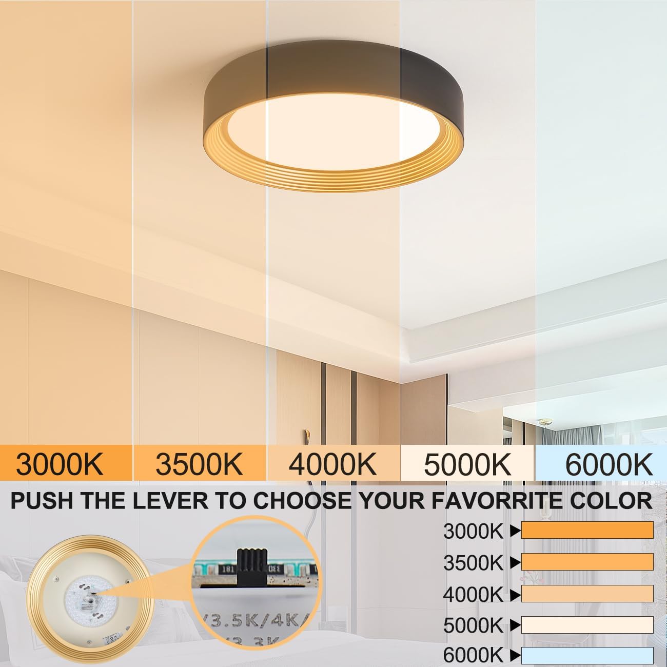 15.75" 5CCT LED Flush Mount Light