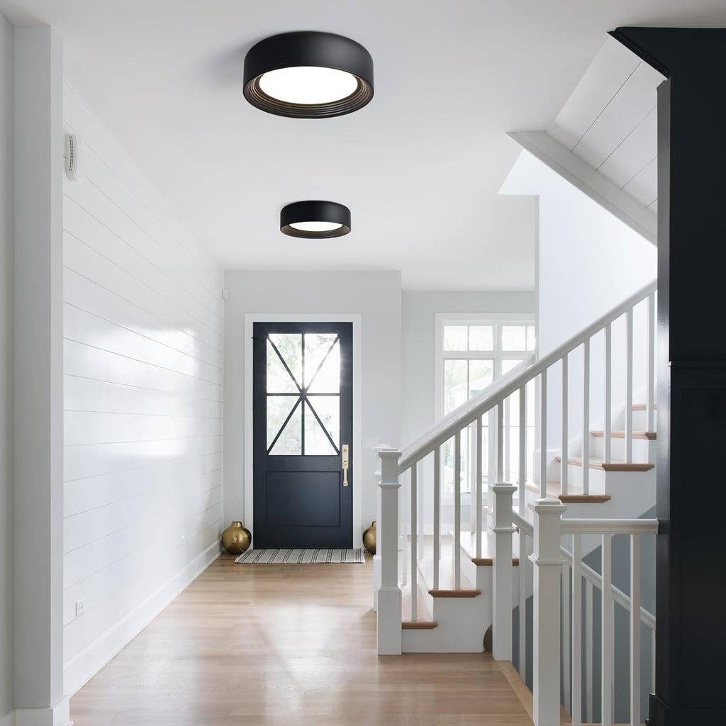 11.8" Matte Black Flush Mount Ceiling Light