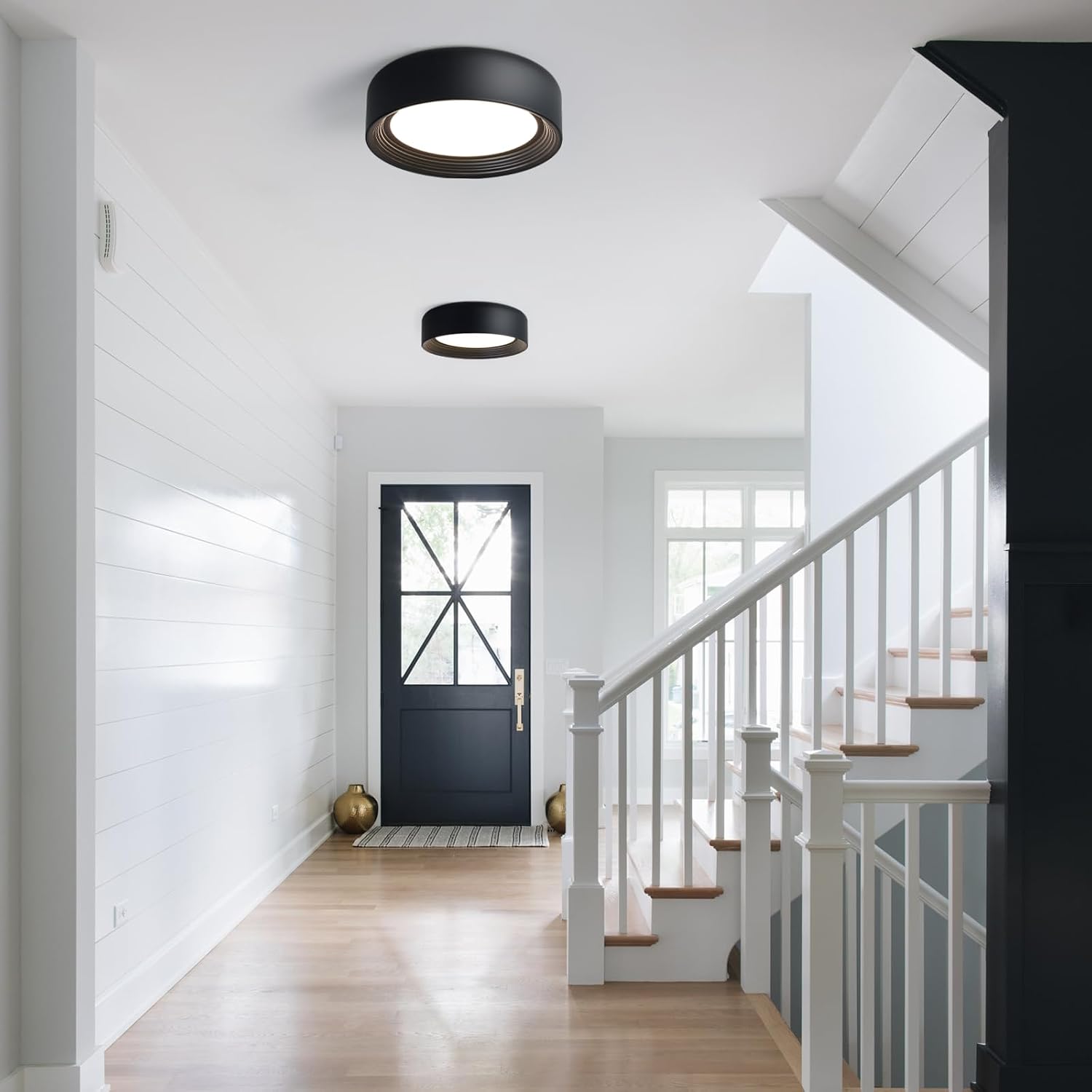 11.8" Matte Black Flush Mount Ceiling Light