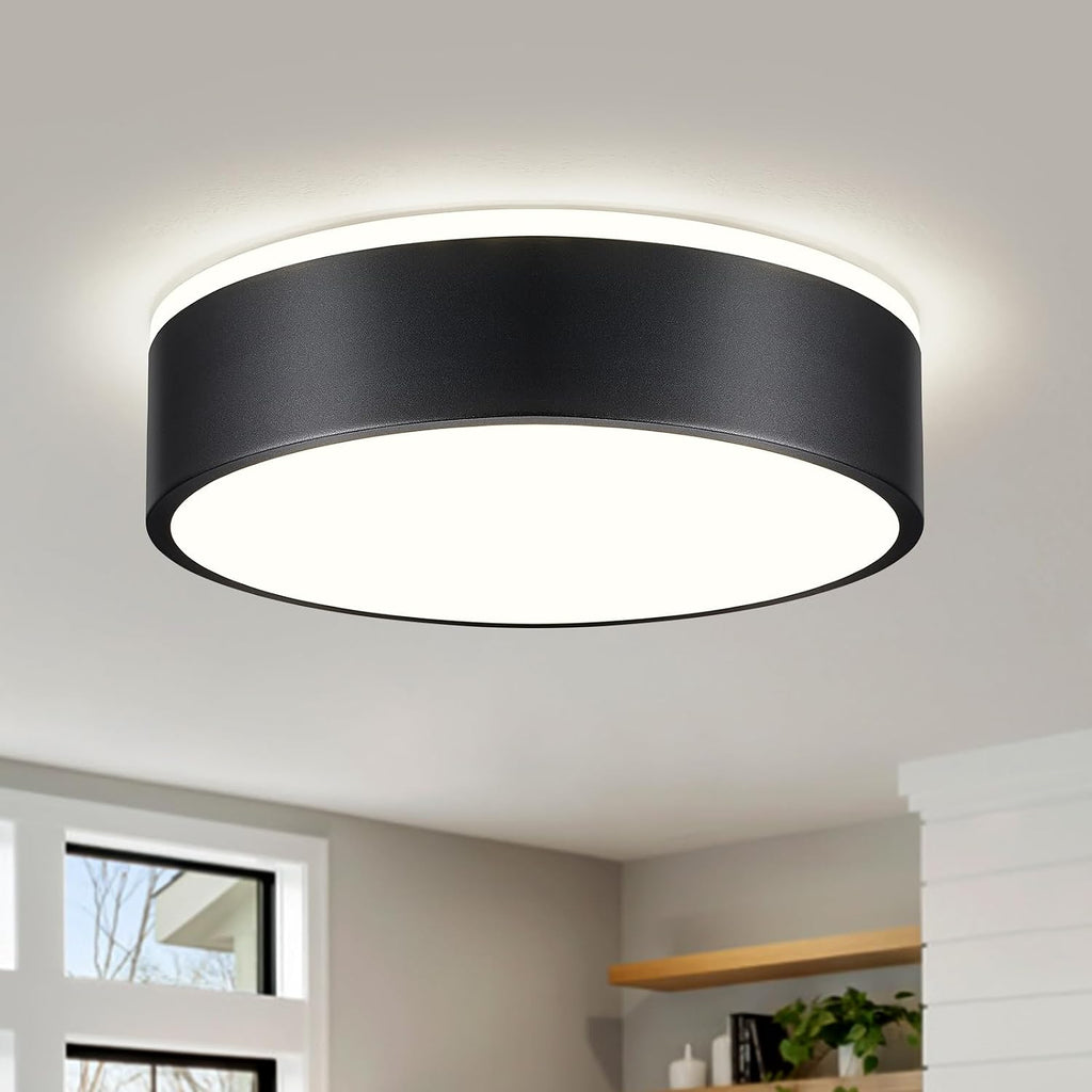11.8" Black Round 5CCT LED Flush Mount Light