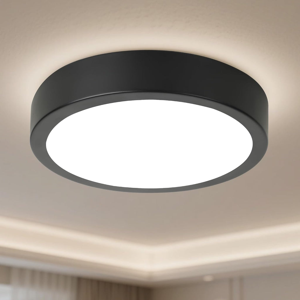 11" Black 5CCT Dimmable LED Flush Mount Light