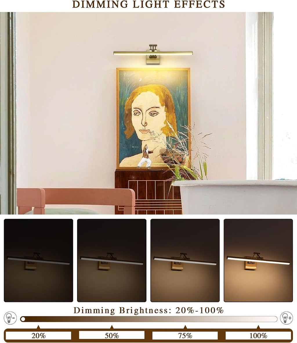 23.39" Brass Hard-Wired Gallery Picture Light