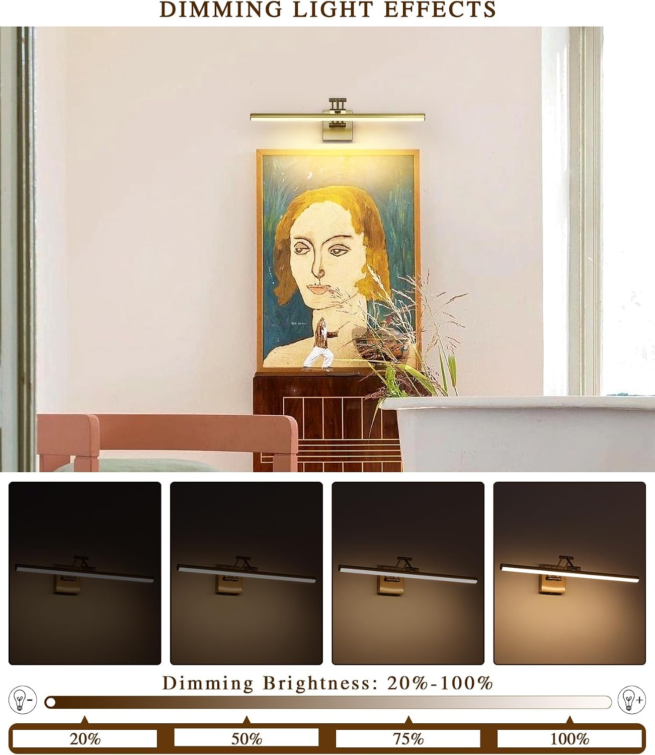 23.39" Brass Hard-Wired Gallery Picture Light