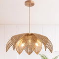 24" 3-Light Rattan Farmhouse Chandelier