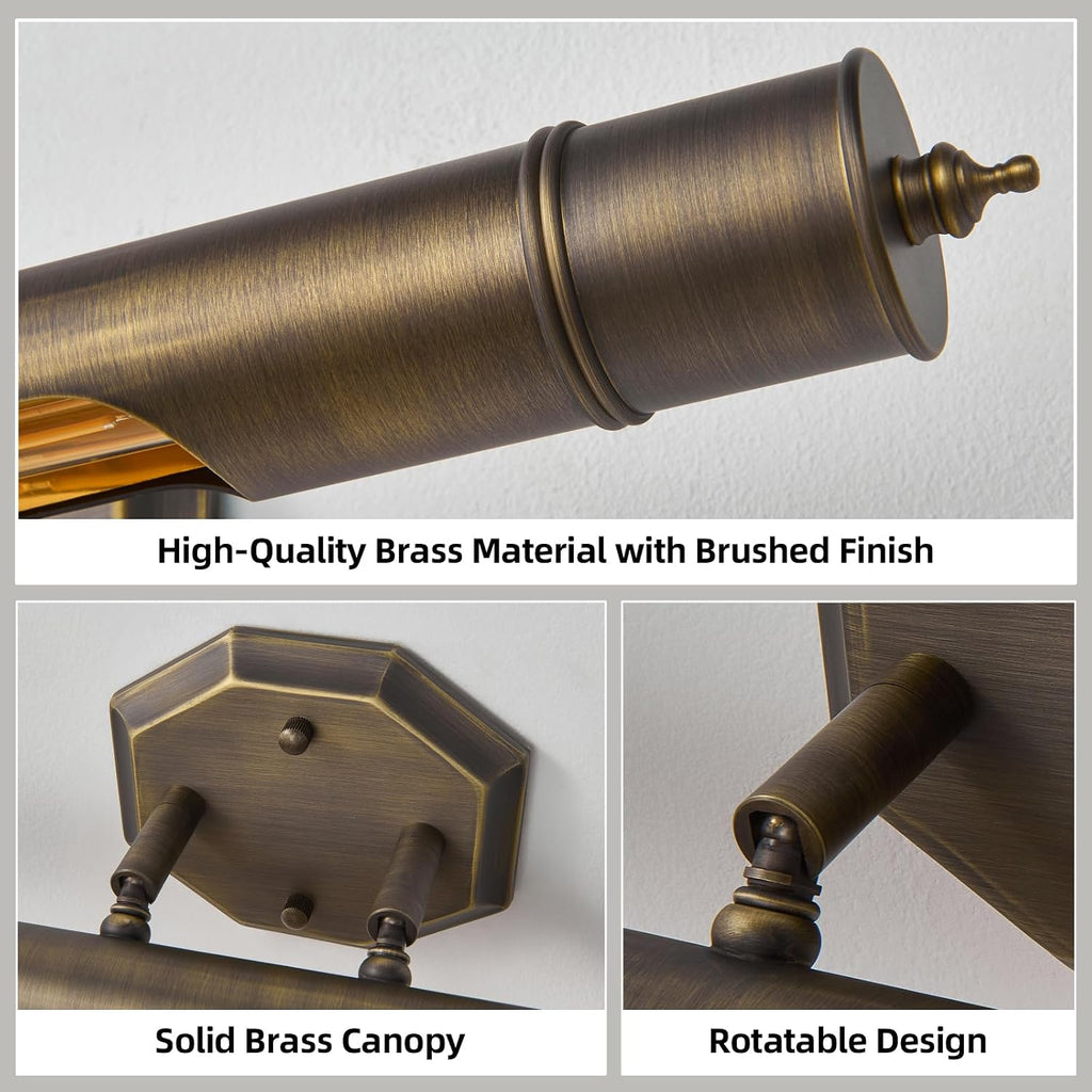 19" Bronze Vintage Hardwired Picture Light