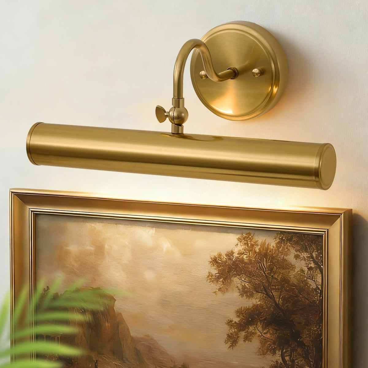 15" 2-Light Brass Rotatable Gallery Picture Light