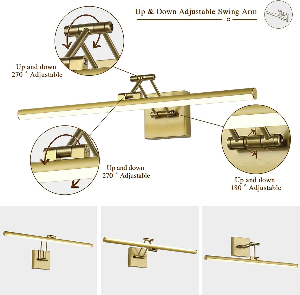 23.39" Brass Hard-Wired Gallery Picture Light