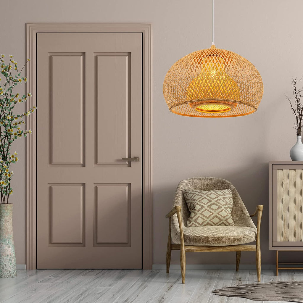 Bamboo Woven Pendant Light