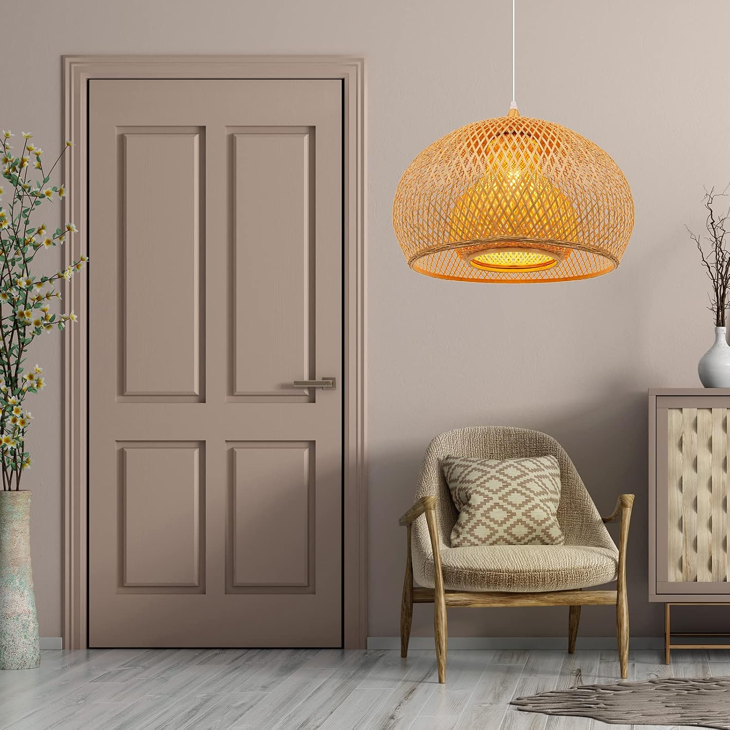 Bamboo Woven Pendant Light