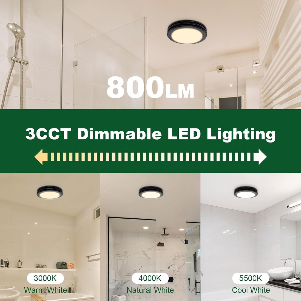 80CFM Bathroom Fan Light Matte Black