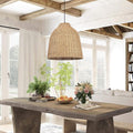 19.6"×17.6" Rattan Woven Pendant Light