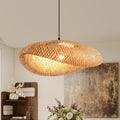19.7" Farmhouse Bamboo Rattan Pendant Light