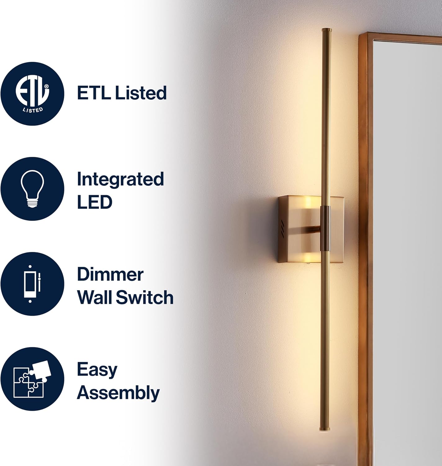 28" LED Brass Gold Wall Sconce
