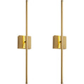 Set of 2, 24.4" Brushed Brass Wall Sconces
