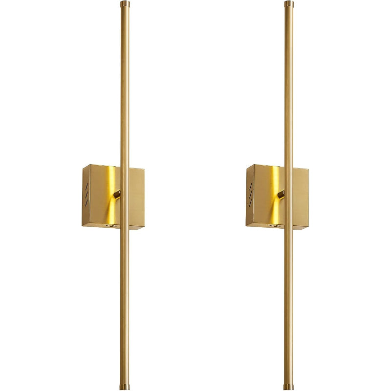 Set of 2, 24.4" Brushed Brass Wall Sconces